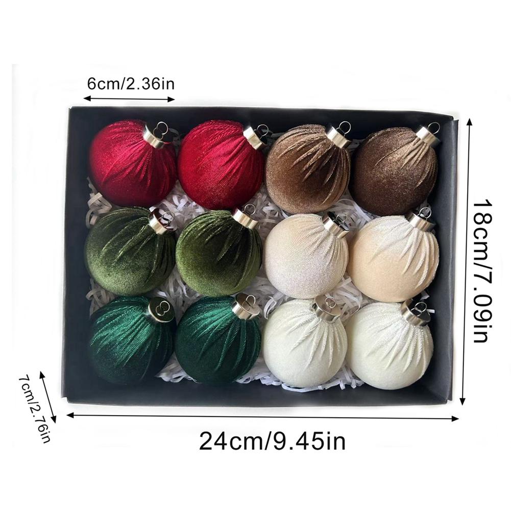 6 см/12 шт. Обернутый тканью шар Рождественский шар Украшение Подвеска Рождественское украшение
