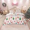Homewish Милый комплект пододеяльника с Санта-Клаусом для подростка, Рождественский комплект постельного белья со снеговиком и оленями, Розовый лоскутный комплект для кровати в клетку