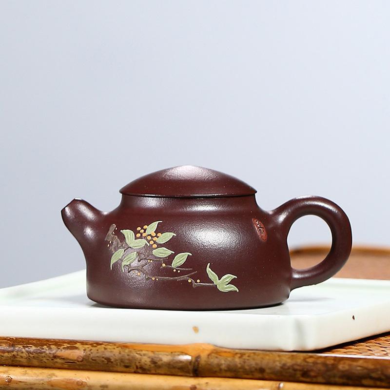 110 мл эстетичные чайники из фиолетовой глины Исин, ручной работы, цветочный горшок в виде птицы, необработанный камень, красная глина, чайник для замачивания чая, чайный сервиз Zisha, подарок
