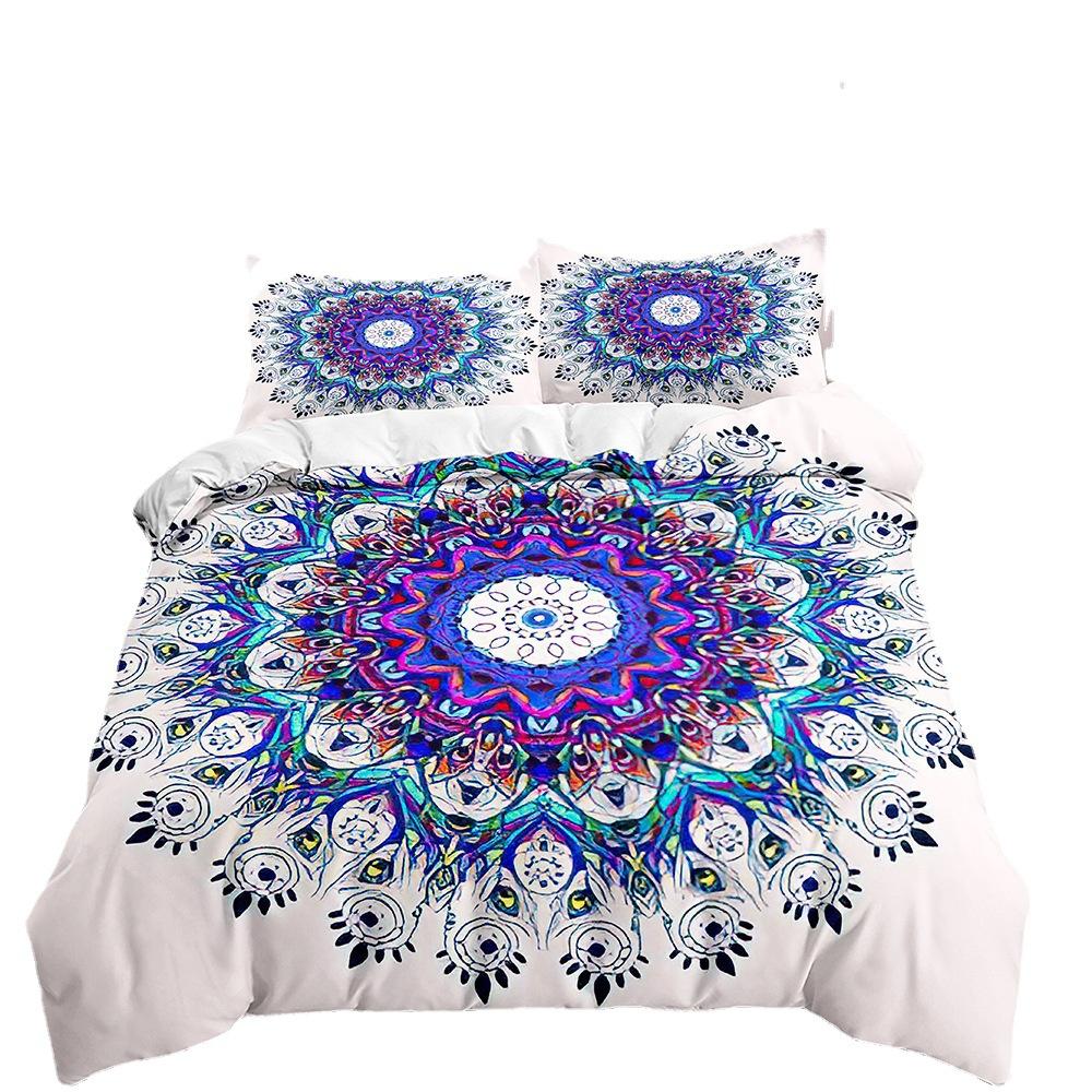 Богемный принт Набор стеганого одеяла из трех предметов, Домашний текстиль Постельные принадлежности