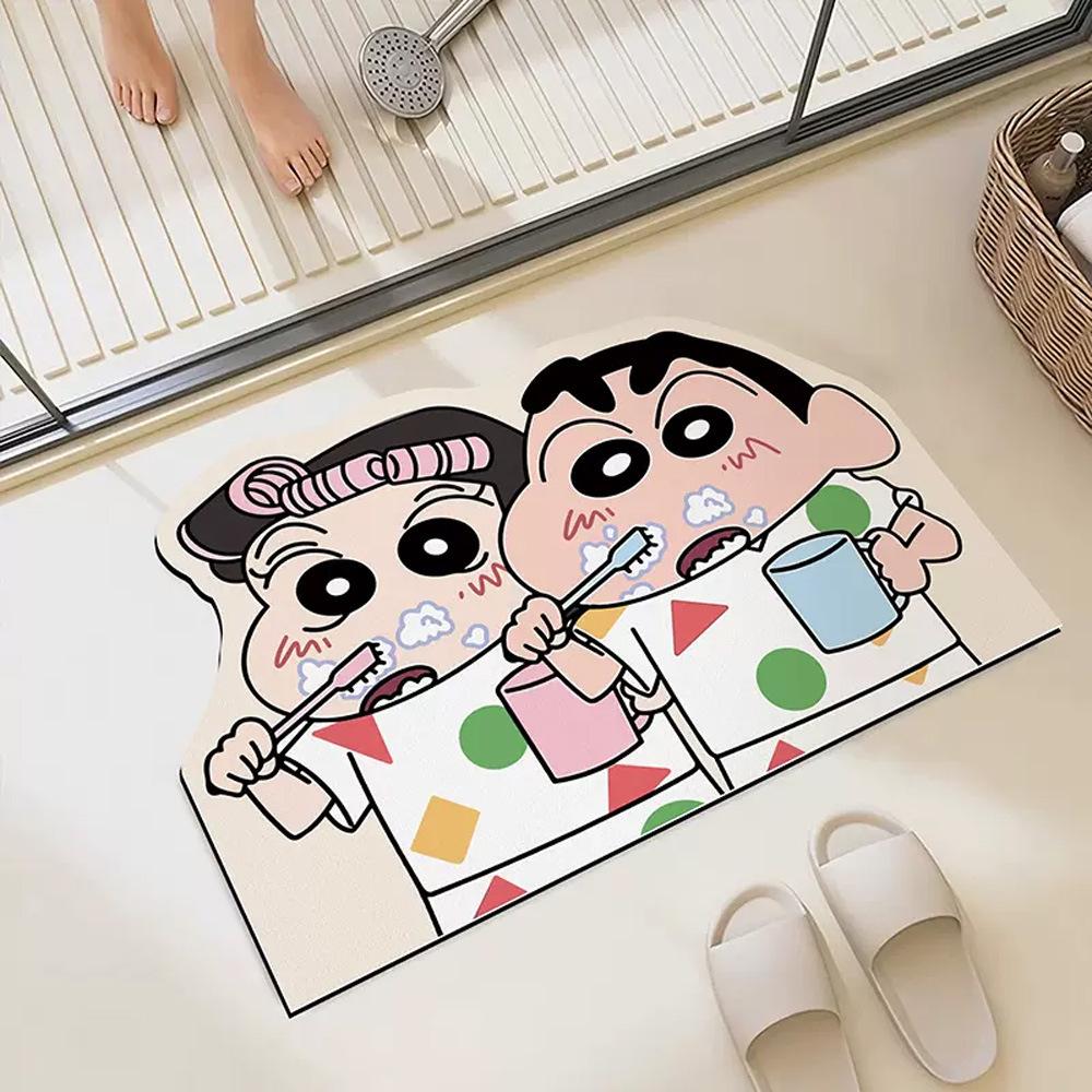 Коврик для пола из диатомовой земли Crayon Shin-chan, впитывающий влагу, для ванной комнаты или прихожей