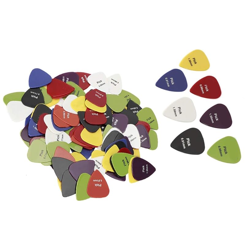 Atyhao [100 pieces] Guitar pick medium guitar pick Teardrop (color random)