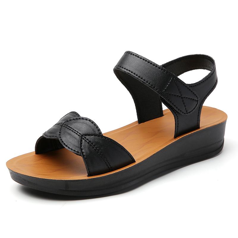 Женские летние римские сандалии на плоской подошве, нарядные повседневные сандалии с открытым носком для девочек, большие размеры