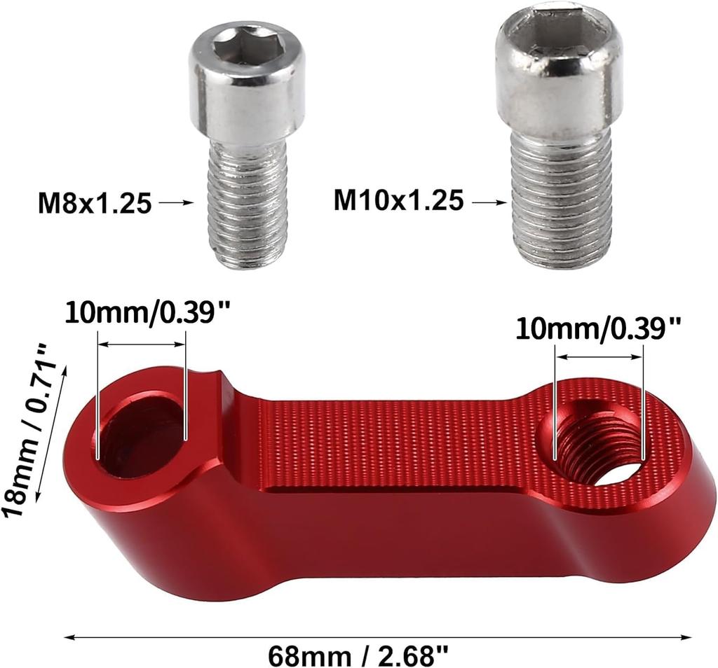 YFFSFDC Mirror Holder Offset 2pcs Set Mirror Riser Mirror Adapter Kit Aluminum Alloy Mirror