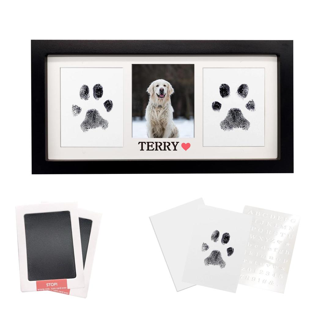 Набор для отпечатков лап и чернильных подушечек, Набор для отпечатков лап собаки или кошки, 2 подушечки с чернилами без грязи для питомца, Подушечка для отпечатков лап для собак, Деревянная рамка-мемориал для питомца, Персонализированный питомец 1 мл