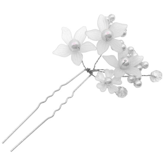 U-Shape Bride Jewelry Flower Faux Pearl Wedding Hair Pin Clip Party Headwear
