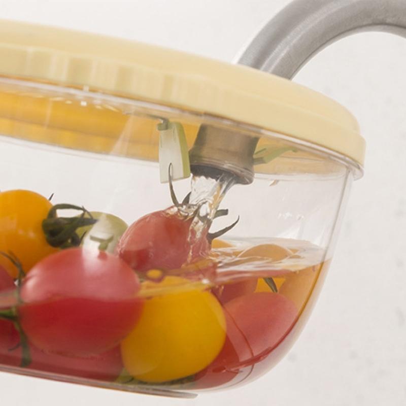 Multifunctional 2 In 1 Plastic Fruit Washing Bowl with Strainer and Integrated Drain Tray for Efficient Kitchen Use