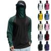 Men's Summer Color Matching Quick-drying Long-sleeved T-shirt Sun Clothing Fishing Fitness Sports Hooded Long-sleeved Top