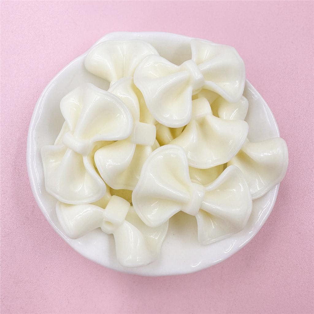23.2*31mm 10Pcs Candy Color Cream Bow Acrylic Beads Charms DIY Bracelet Necklace Accessories for Jewelry Making
