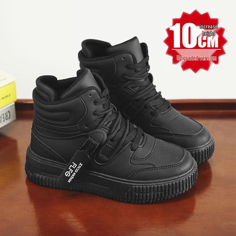 Белые кроссовки хай-топы Comic Con с внутренней высотой 10 см, толстая подошва 12 см - Модные повседневные спортивные кеды на доске в корейском стиле