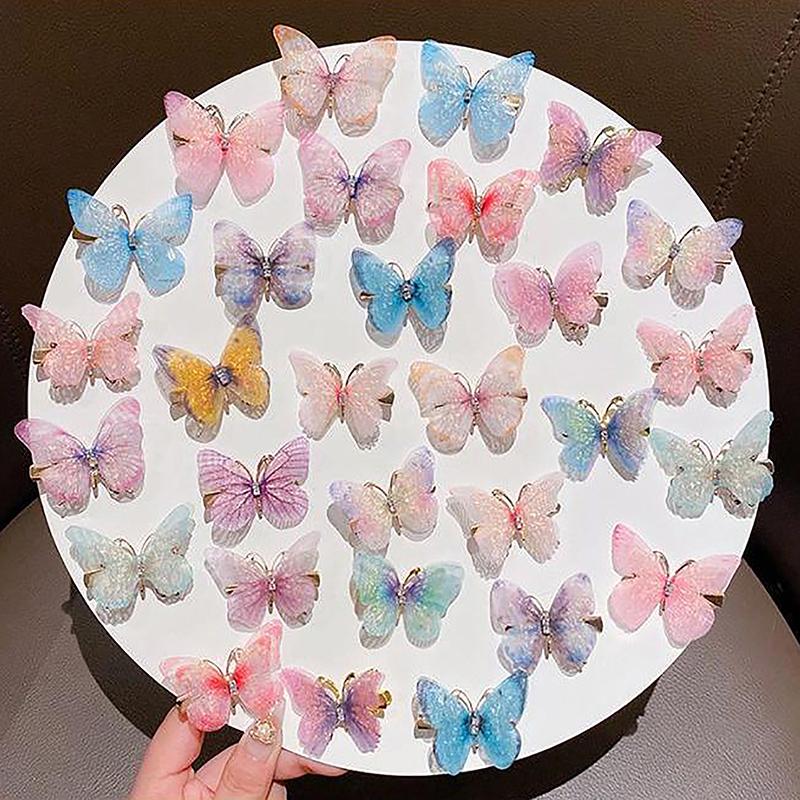 Заколки-бабочки, заколки для волос для девочек, заколки-бабочки, женское милое украшение для волос, радужный головной убор, модные аксессуары для волос