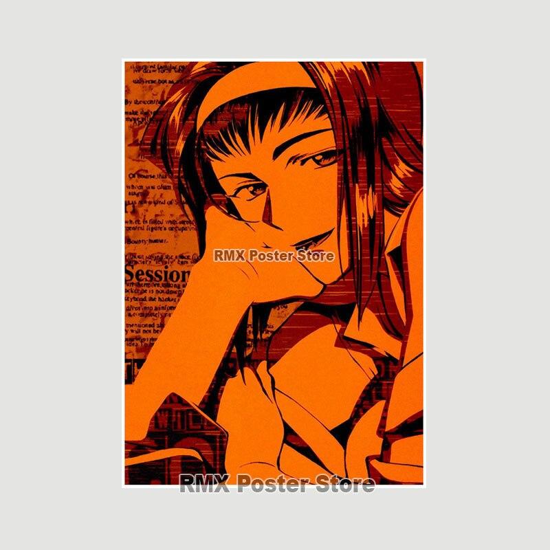 Ковбой Бибоп плакаты белая бумага аниме фигурки принты живопись фотографии гостиная бар украшения домашний декор манга наклейки на стену