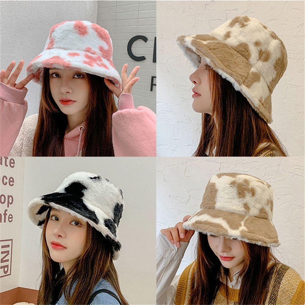Cow Stripe Bucket Hat Soft Panama Hat Outdoor Fisherman Cap Men Women