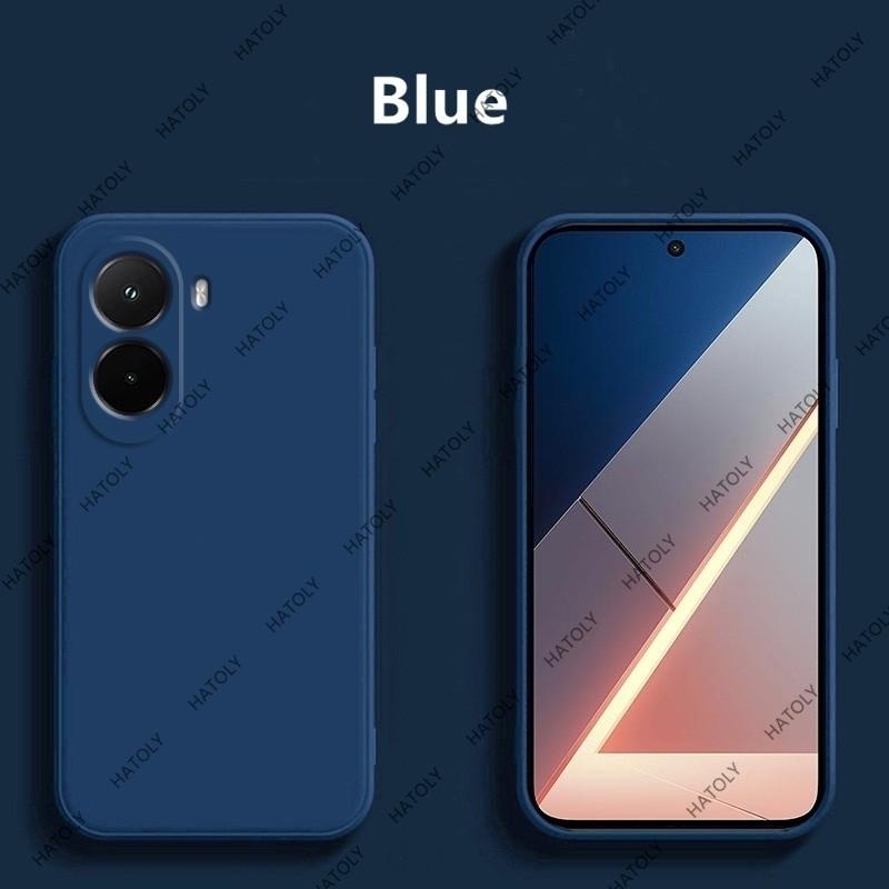 Для Poco M7 Plus 5G Чехол Жидкий Силикон Для Poco M7 4G M7 Plus 5G Чехол ТПУ Ударопрочный Однотонный Чехол для Телефона для Poco M7 Plus 5G
