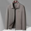 Spring and Summer New Nylon Elastic Milk Silk Lining Single Layer Thin Jacket Men's Middle-aged Lapel Casual Jacket