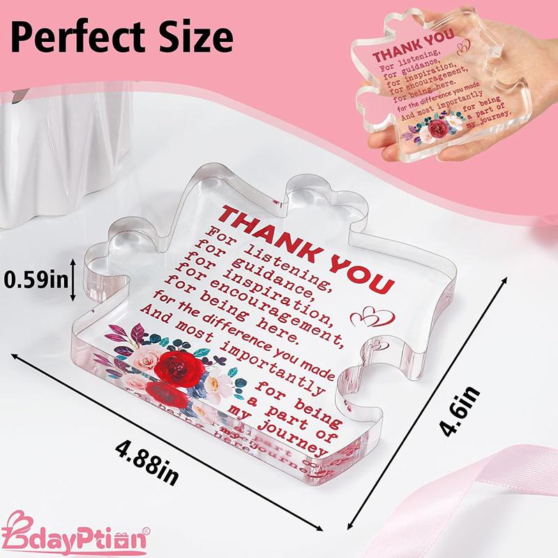 Gifts for Women Thank You Acrylic Plaque and Mini Funny Positive Chick Crochet Handmade Cute Gifts