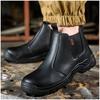 Мужская мода стальной подносок рабочие защитные ботинки мягкая кожа рабочая обувь инструментальная безопасность челси ботильоны боты защитная обувь