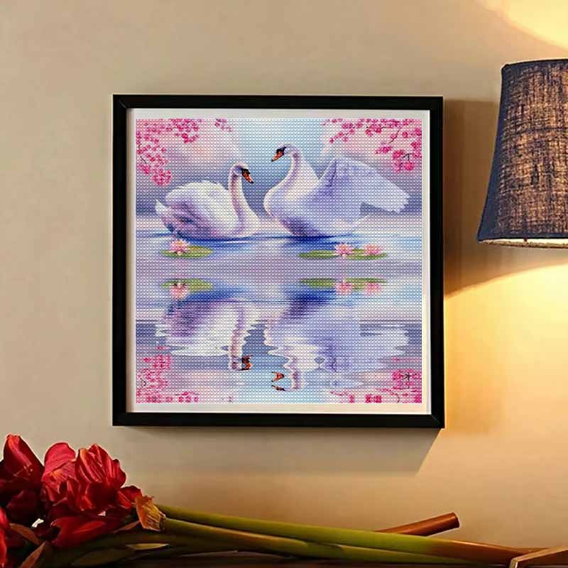New Arrival 5D DIY Full Circle Diamond Painting "Pink Swan" Embroidery Cross Stitch Home Decor Gift