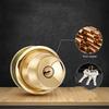Polished Brass Keyed Entry Door Knob Front Entrance Door Lock 60mm for Front Entrance Adjustable Latch Reversible Use