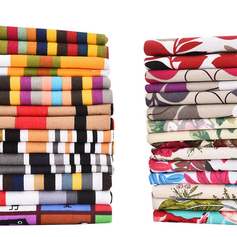 Холщовая хлопковая ткань с цветочным рисунком для дивана, скатерти, полосатых штор, подушек и остатков на распродаже