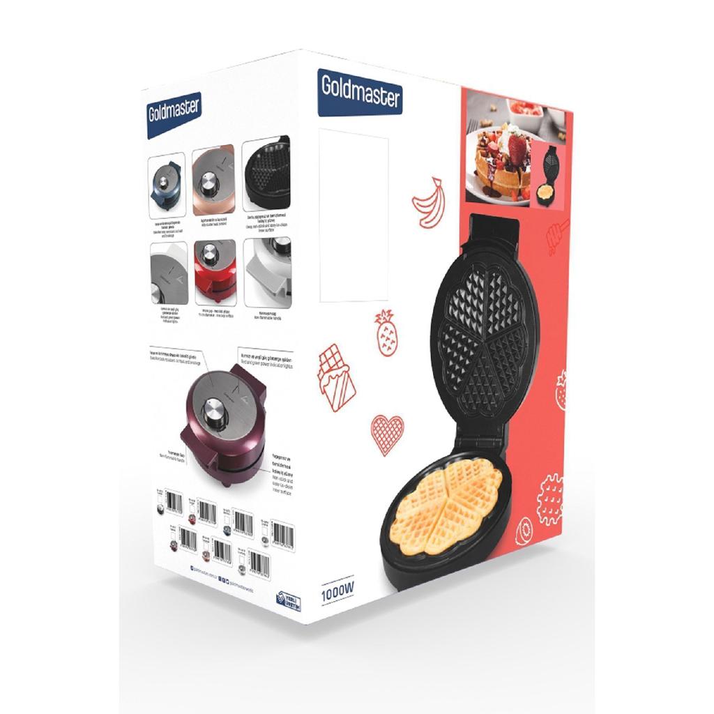 Caramel 1000w Overheating Resistant Waffle Maker With Deep Plate To Prevent Overflow