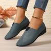 Foreign Trade Slope Heel Casual Single Shoes Women's Summer New Shallow Mouth Pointed Large Size One Pedal Suede Single Shoes