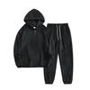 Autumn and winter suit men's fashion thermal hooded sweater solid color wool sweatpants casual sports two-piece set