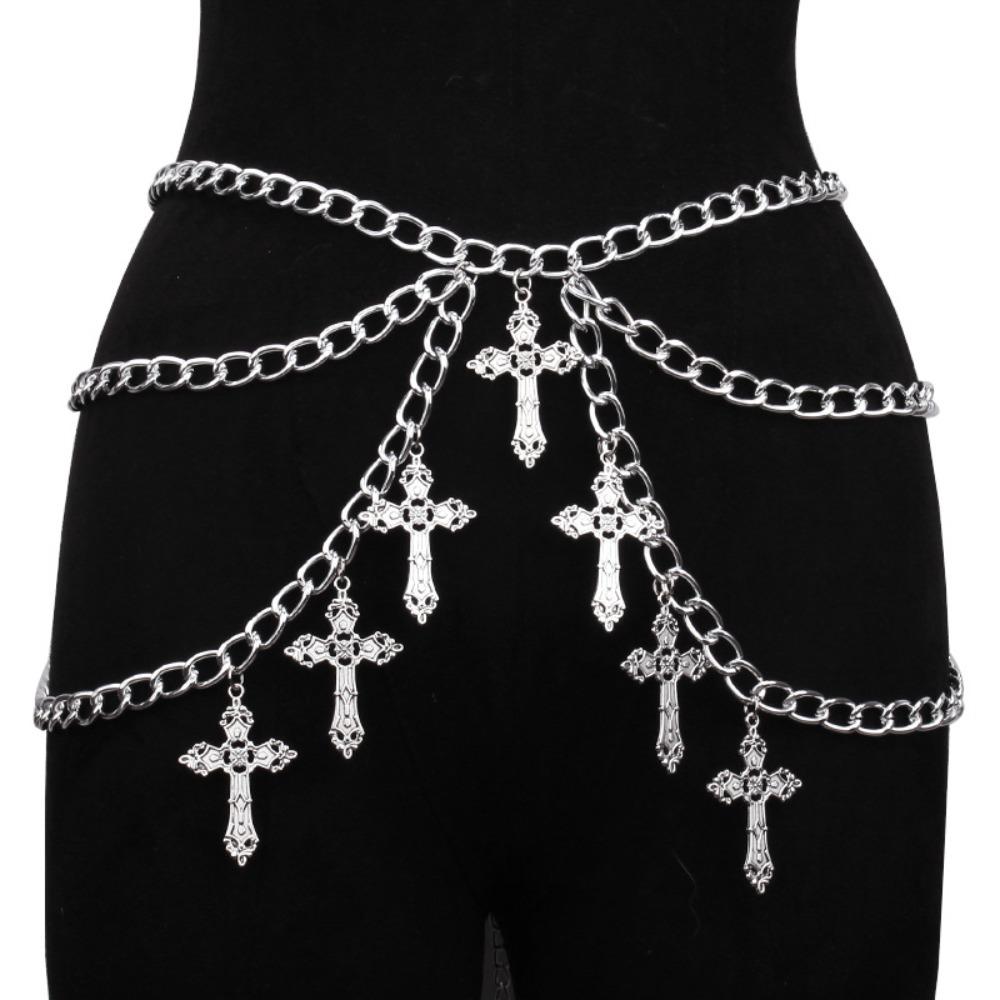 Temperament Hollowing Cross Waist Chain Vintage Personality Body Chain Body Chain