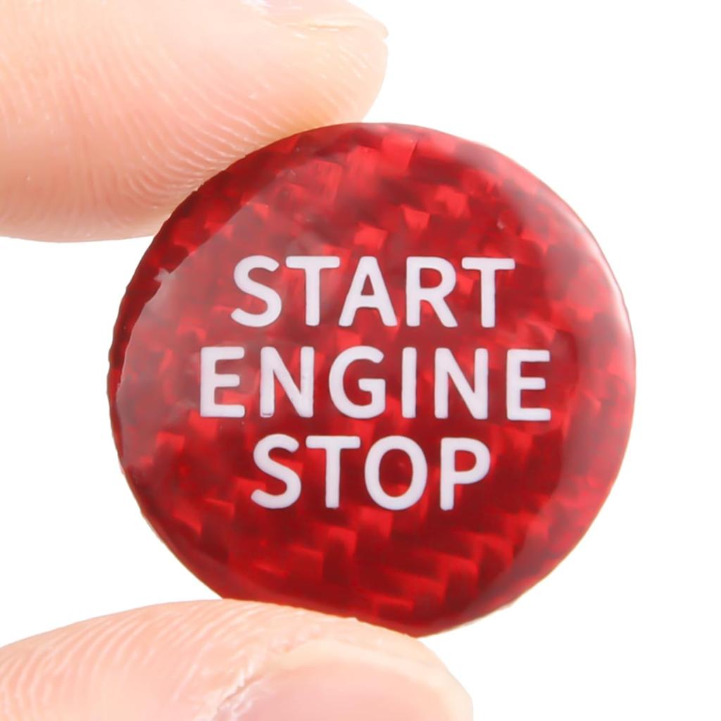 Engine Start Stop Push Button Cover Trim Carbon Fiber Compatible with BMW 3 8 Series X5 X7 G20 G28 G05 G07 G14 G15 G16,Black
