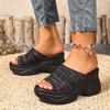 Fashion Women Sandals Fashion Comfortable Casual Shoes Women 2025 New Non-slip Thick-soled Sandals Round-toe Wedge Light Roman Sandals