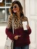 Женская толстовка с капюшоном на осень-зиму с леопардовым принтом, с длинным рукавом, водолазка на молнии, повседневная