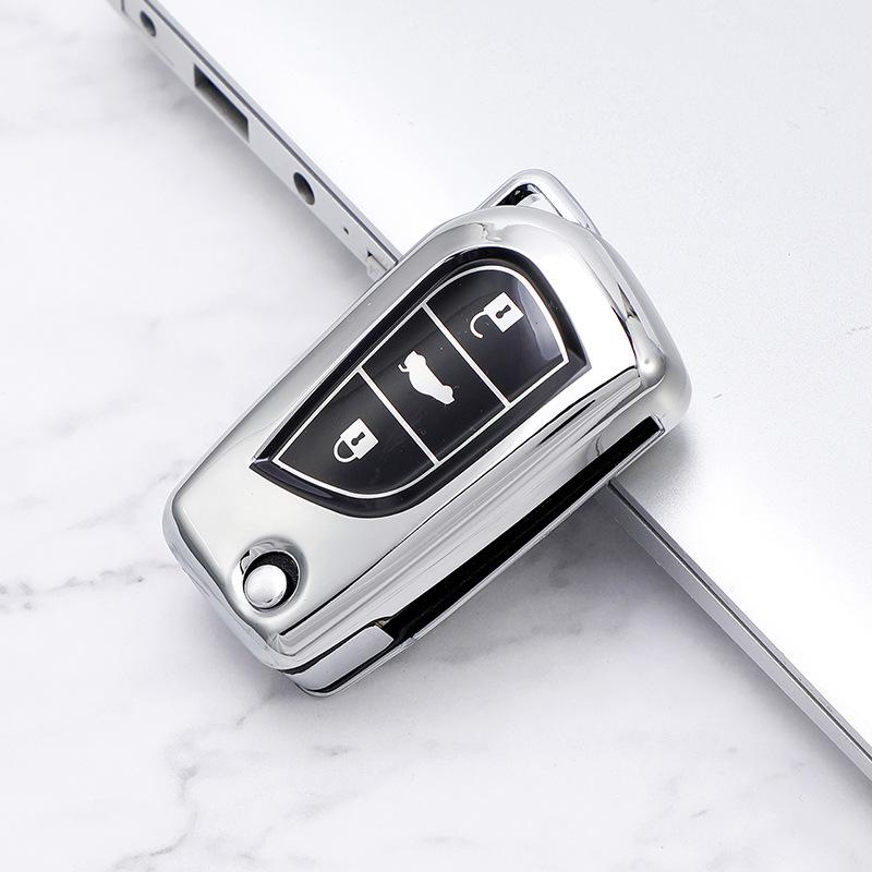 New 3 Buttons TPU Flip Key Case Cover for Toyota Avensis Auris Camry Corolla IM RAV4 Verso Yaris Aygo Scion Protector Shell