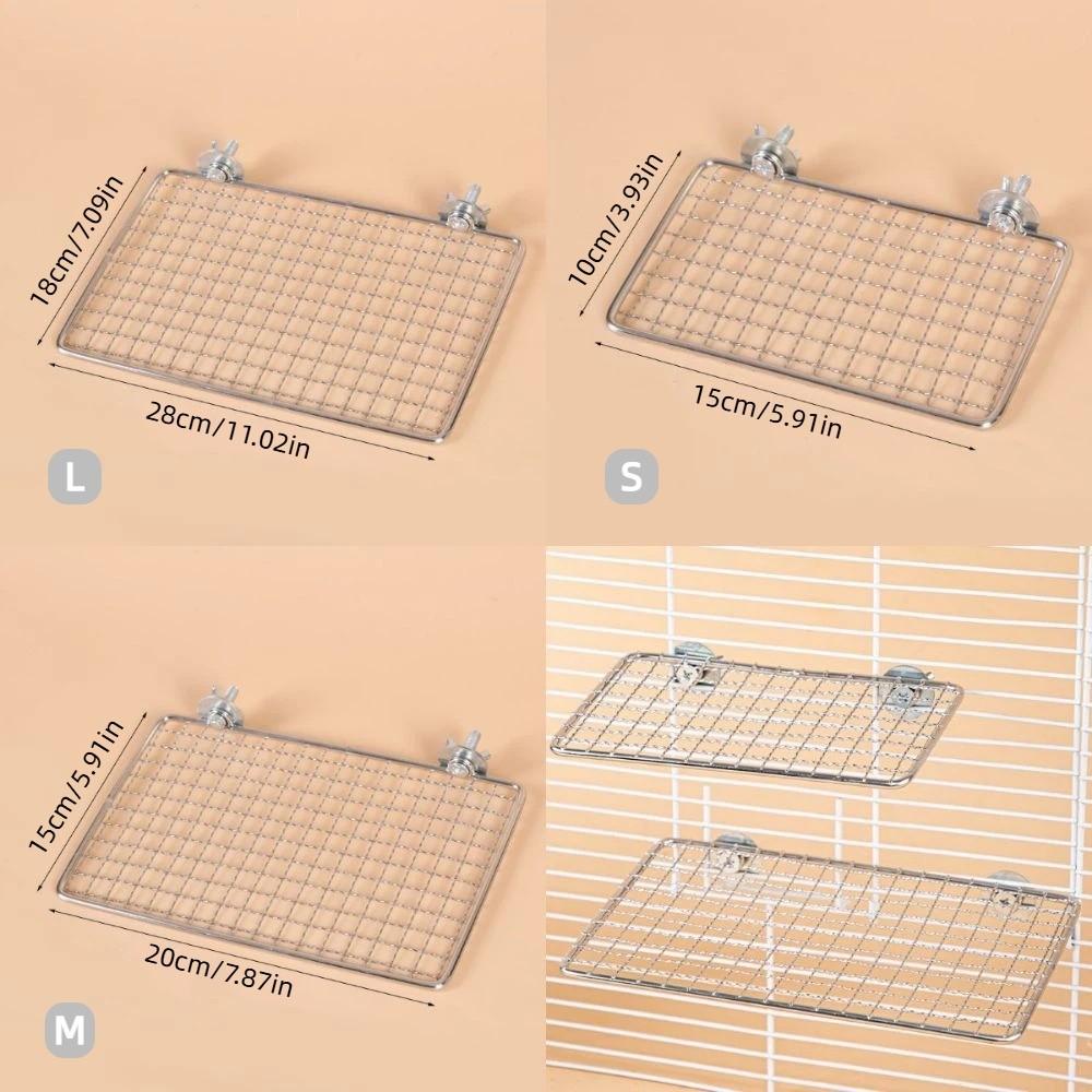 Rust-Resistant Stainless Steel Bird Perch Platform Moisture Proof Bird Rest Platform Glass Surface