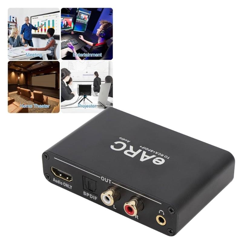 eARC Sound Extractor Adapters Converts HDTV To Opticals/3.5mm For Enhanceds Sound Systems With Volumes Control