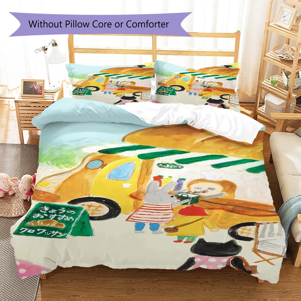 Bread Thief Pattern Bedding,Quilt Set Quilt Cover Pillowcase Home Birthday Gift (1 * duvet cover + 2 * pillowcase, without core)