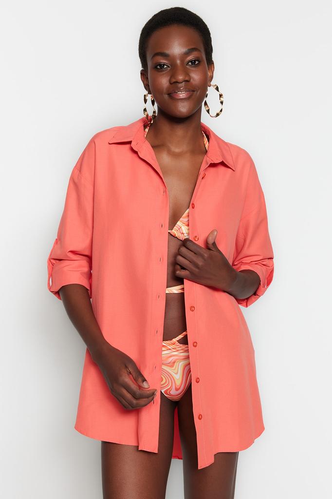 Women's Fashion Shirt Shirt Collar Long Striped Woven 100% Cotton Shirt