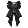 Handmade Ribbon Bow Tie Brooch Female Rhinestone Crystal Necktie British Style Men 'S Suit Shirt Collar Wedding Jewelry