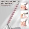 1/3Pcs Cat Eyes Nail Magnet Wand 3-in-1 Double-Head Nail Polish Magnet Pen with Round Beads Women Cat Eyes Gel Polish Nail Design Tool