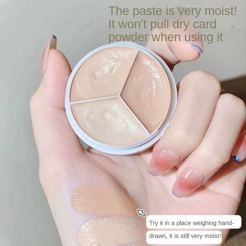 Легкий и безупречный трехцветный консилер, контурирующий чехол, пятна на лице, прыщи, контроль жирности, увлажняющее отбеливание, стойкая водостойкая студенческая косметика