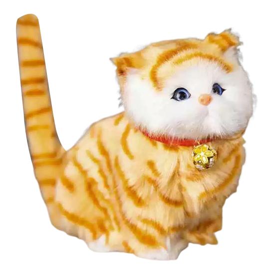 Realistic Meowing Kitten Plush Toy Soft Stuffed Kitten Model with Bamboo Charcoal Sleeping Cat Plushie for Air Purification Christmas Birthday Gift