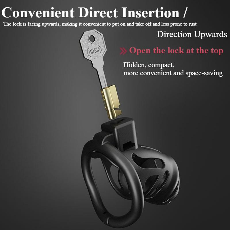 Набор замков целомудрия для мужчин, дышащая клетка для члена, скрытый замок с 3 кольцами для пениса, БДСМ фетиш, игрушки для взрослых, сексуальная игрушка для пар 18+