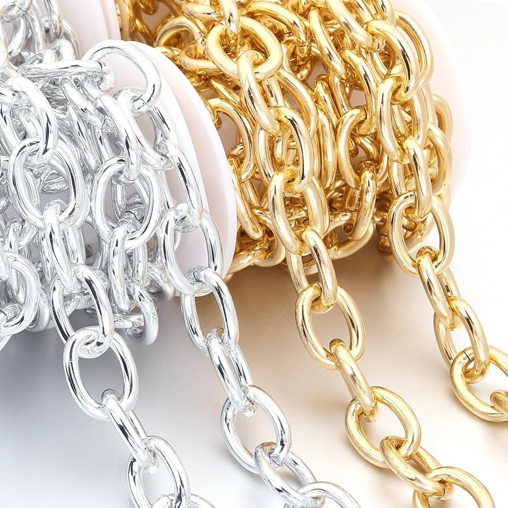 2 Yards Length Aluminum Chain Polished Finish O-Shape Chain Twisted Chain for Jewelry DIY Making
