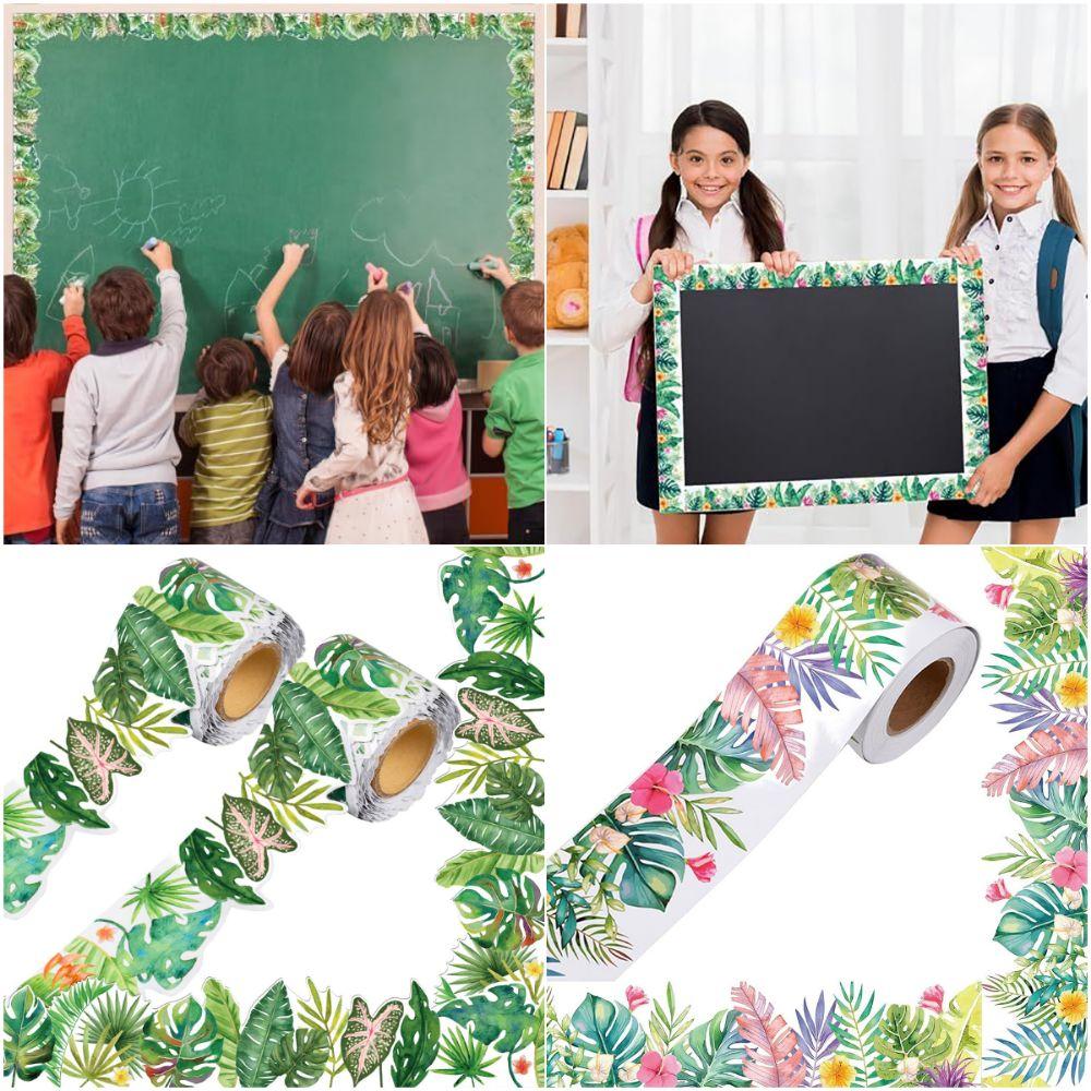 5m/10m Chalkboard Decorative Sticker Plant Poster Border Stickers Blackboard Decoration