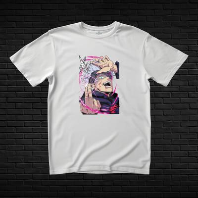 Годжо Сатору Аниме Футболка Streetwear Графическая футболка Унисекс Топ