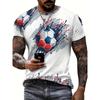 T-shirt Men's 3D Printed Football Pattern Summer Men And Women Casual Everything Simple Style Oversized Round Neck T-shirt Top