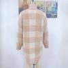 IHUASU Women's Jacket Loose Plaid Colour Block Knit Cardigan Fashion Sweater