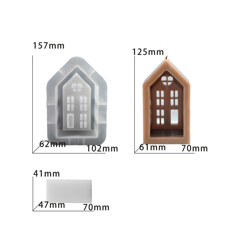 Hollowed Out House Candle Silica Gel Mold Handmade Soap Plaster Ornaments Silica Gel Mold Easter Scented Candle Making Supplies