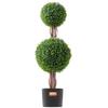 2 Pack 3' Artificial Boxwood Topiary Tree Faux Plant UV Decor In/Outdoor