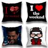 Подушка с изображением певца T-The Weeknd Наволочка от пылевых клещей Невидимая молния Шелковистый короткий плюш Чехол для подушки дивана