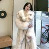 New Winter Imitation Raccoon Hair Ruffle Edge Knee Fur Coat Women's Long Fashion Fox Fur Coat